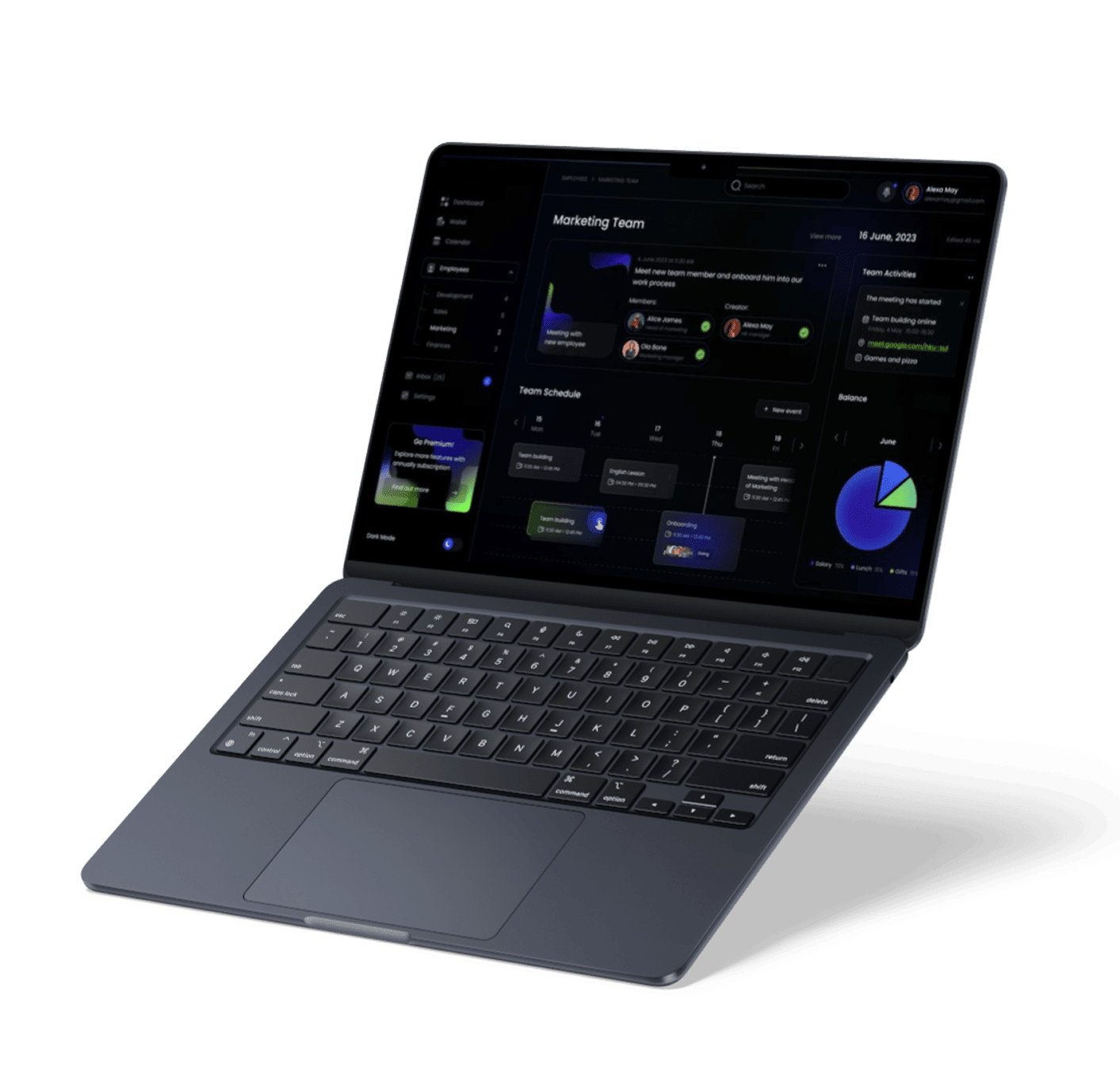 HRMS software shows on desktop
